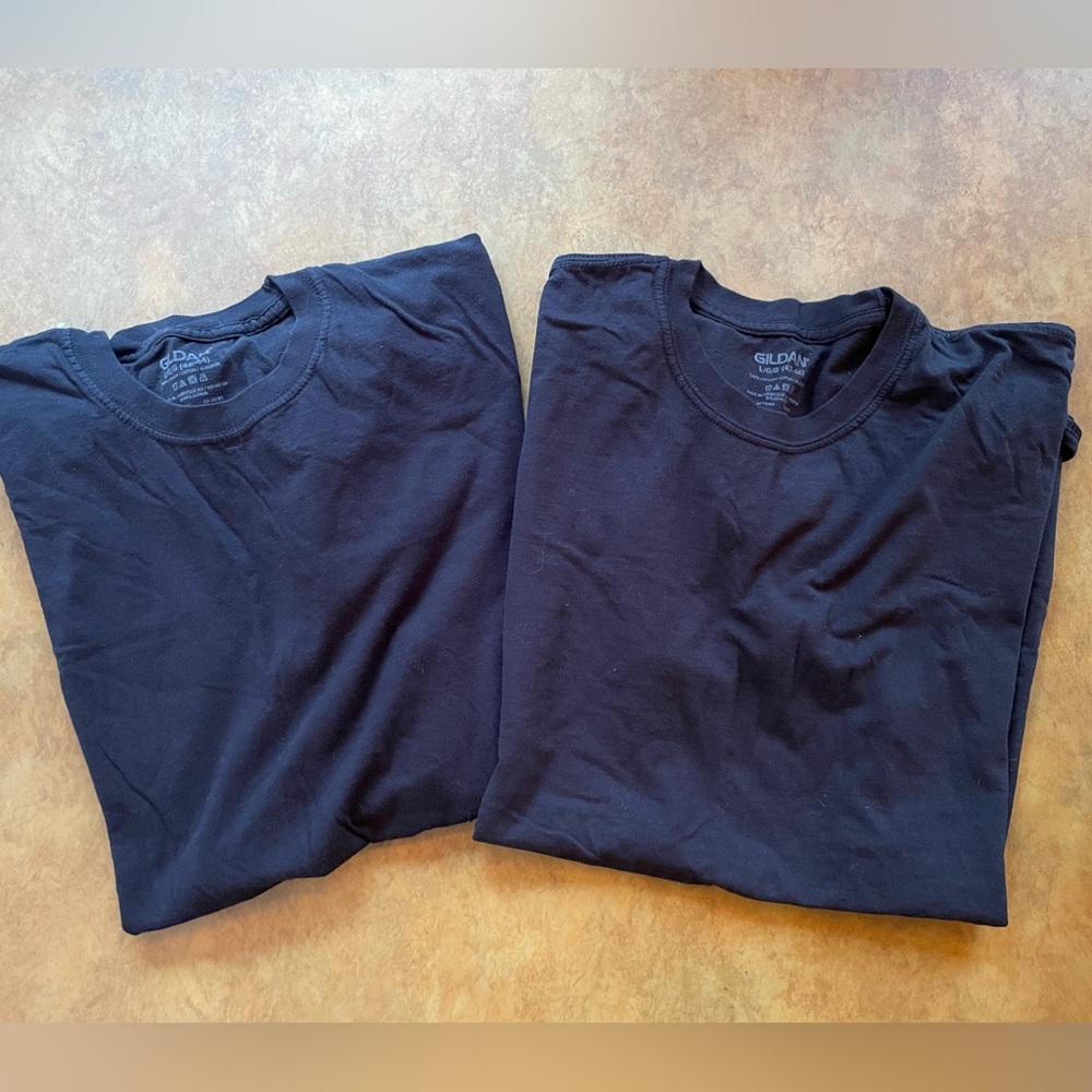 Gildan Black Short Sleeve Crew Neck Tee Pair